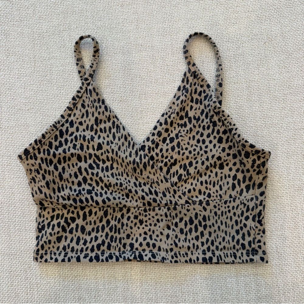 Brandy Melville Leopard Print Crop Top